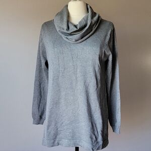 Top It Off Elegant Heather Gray Turtleneck Sweater Size S/M
